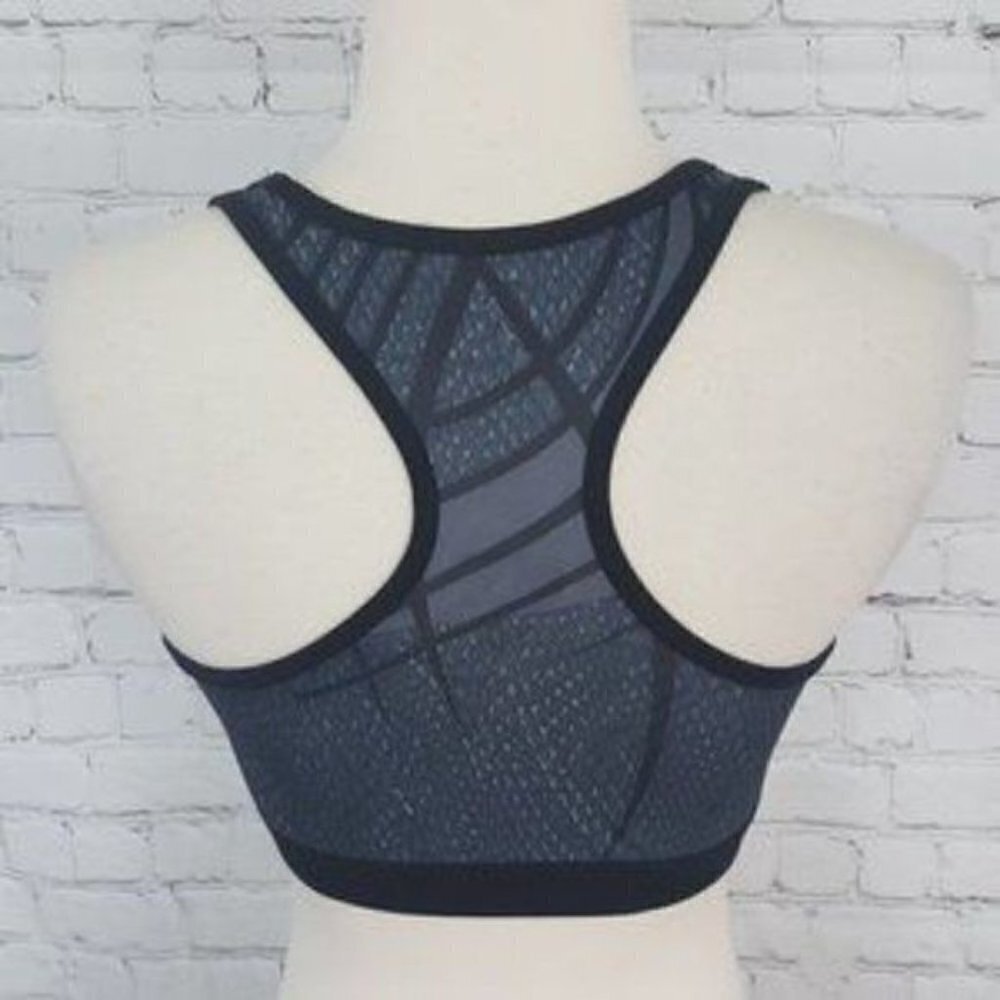 Puma Gray Black Sports Bra Running sz M Racerback - Picture 4 of 7